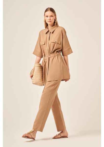 Ftz Kadın Keten Takım Vizon 31196 fiyatları