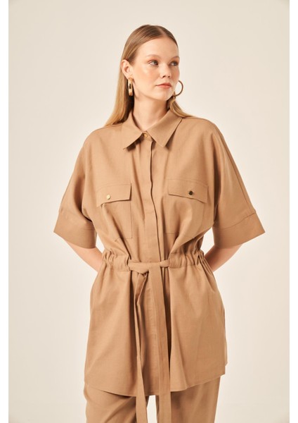 Ftz Kadın Keten Takım Vizon 31196 fırsatları