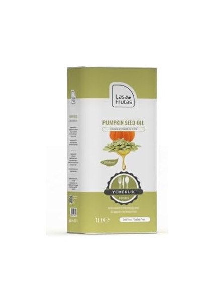 Las Frutas Yemeklik Kabak Çekirdeği Yağı 1 Lt –%100 Doğal, Soğuk Sıkım ve Takviye Amaçlı Kullanım