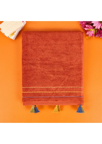 Soft Colorful Yüz Havlusu - Kiremit - 50X90 cm