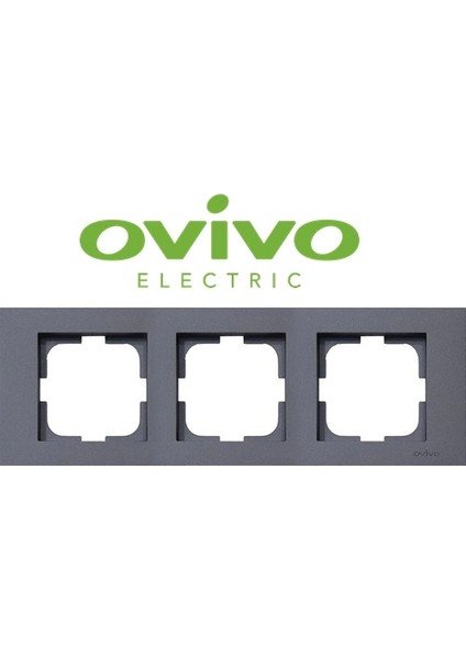 Füme Üçlü Çerçeve Grano - Priz ve Anahtar Için Uyumlu Çerçeve
