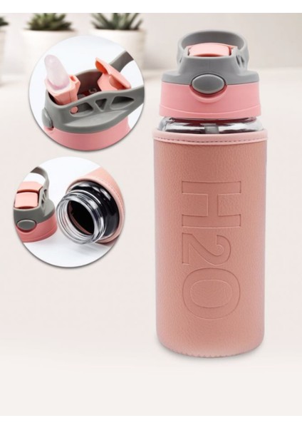 H2O Deri Kılıflı Pipetli Cam Matara 500 ml fiyatları