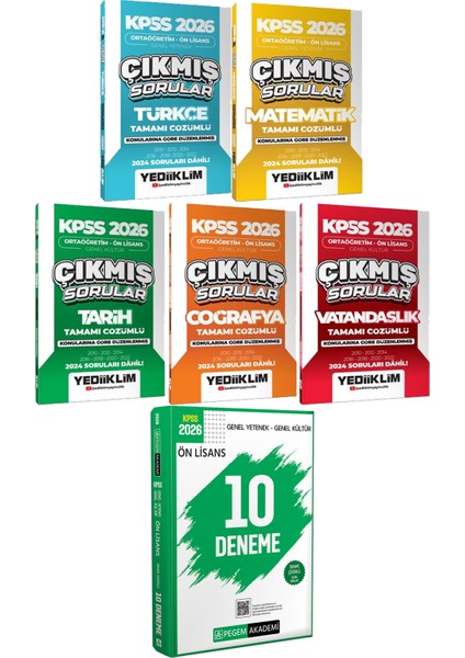 Ortaöğretim Ön Lisans Türkçe Matematik Tarih Coğ. Vat. Çıkmış - 2026 Kpss Ön Lisans Çözümlü 10 Deneme