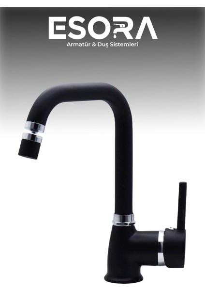 Siyah Robot Duş Seti , Siyah Köşe Borulu Eviye , Lavabo , Banyo Bataryası 4’lü Set modelleri