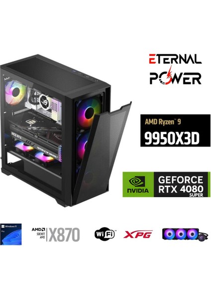 Ryzen 9 9950X3D 64GB Ddr5 1tb M.2 Rtx 4080 Super X870 Wıfı 1000W 360M