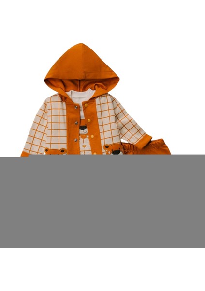 Mini Pakel 3-12 Aylık Erkek Cepleri Ayılı Üçlü TAKIM-1367235 - Kahverengi