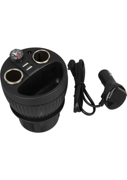 1640 12-24V Çift USB Girişli 120W 80CM Kablolu Dijital Voltaj Ekranlı 2'li Araç Çakmak Çoklayıcı indirimleri