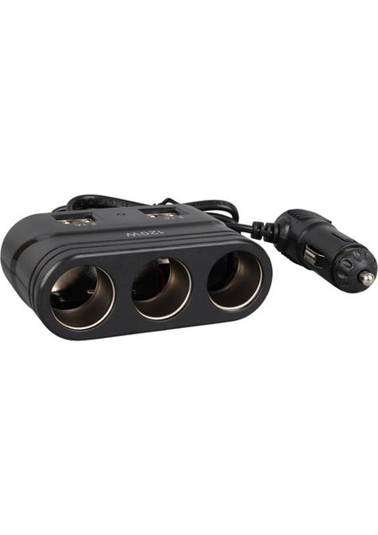 1678 12-24V 4 USB Girişli 120W 80CM Kablolu 3'lü Araç Çakmak Çoklayıcı fiyatları