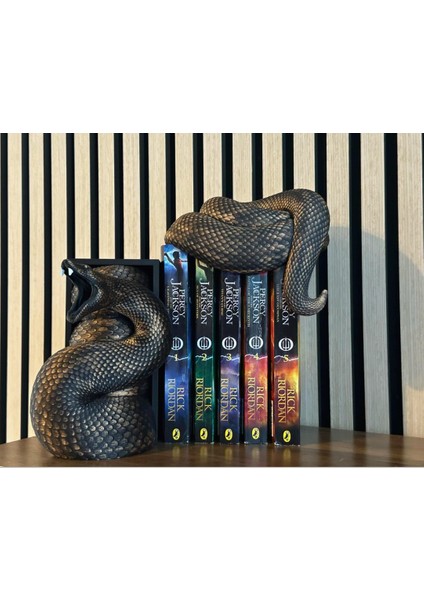 2 Parçalı Gerçek Ayrıntılara Sahip Yılan Kitap Tutucu Kitap Tutucu Book Nook Taş Döküm Ağır Ürün