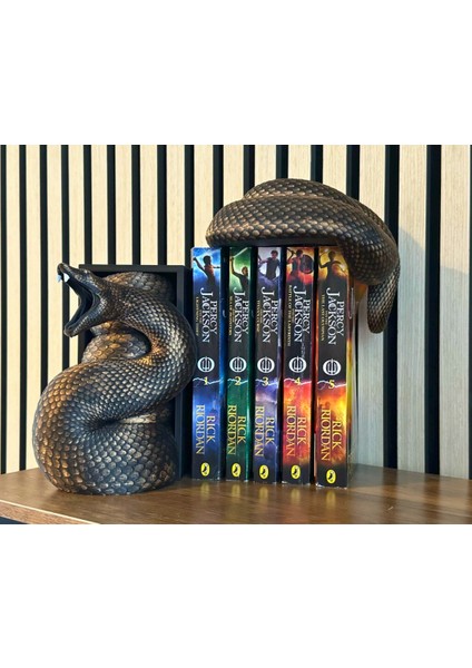 2 Parçalı Gerçek Ayrıntılara Sahip Yılan Kitap Tutucu Kitap Tutucu Book Nook Taş Döküm Ağır Ürün modelleri