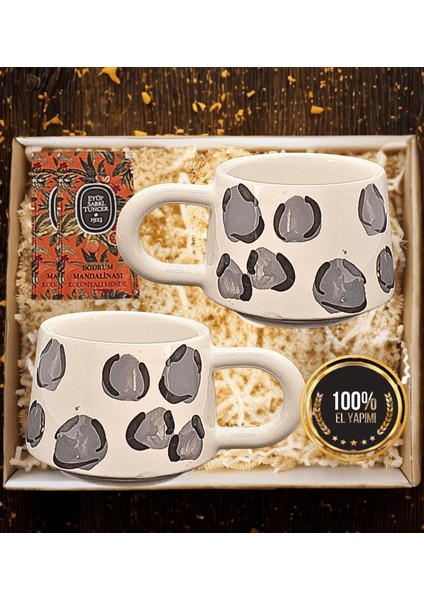 El Yapımı 2 Kişilik Kupa Hediye Seti – Özel Tasarım & Şık Sunum