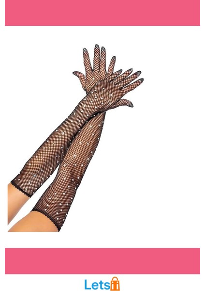 Siyah Incili Elmas File Örgü Uzun Eldiven modelleri