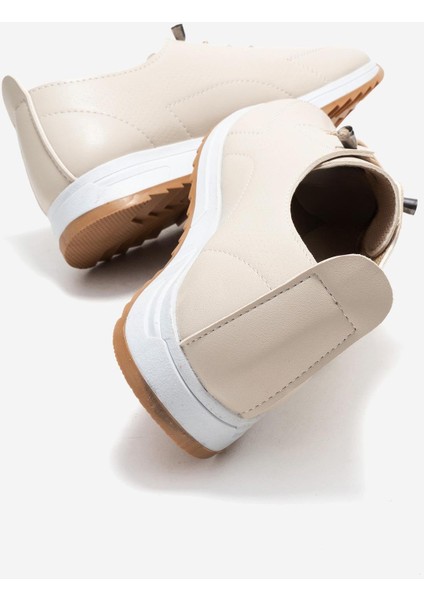 Kum Baskılı Yumuşak Tabanlı Kadın Ayakkabı Bej Cilt fırsatları