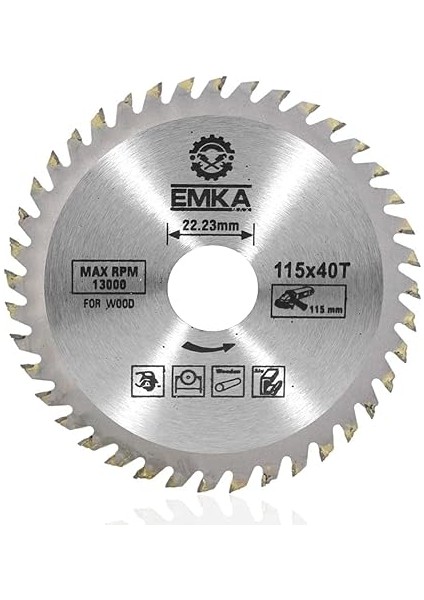 Emka Ahşap Kesme Sunta Testeresi 115 mm 40 Diş fırsatları