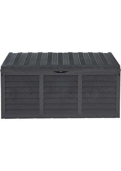 Bsa1 Bahçe Depolama Sandığı, Tekerlekli 320 Lt Ahşap Desenli Antrasit