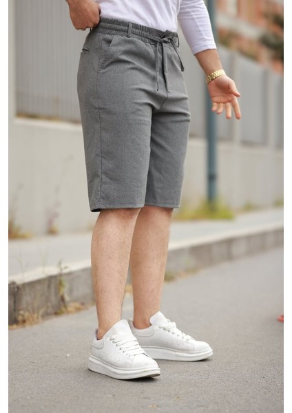 Erkek Beli Bağcıklı ve Düğmeli Bezayağı Kumaş Şort fiyatları
