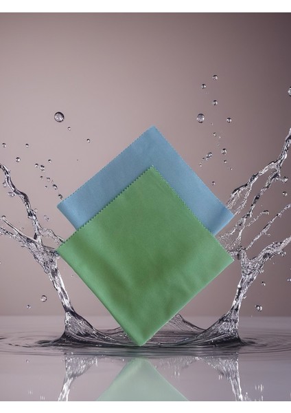 Aliva's Premium Mikrofiber Cam ve Ayna Bezi- Mavi ve Yeşil Renk 2ADET fırsatları