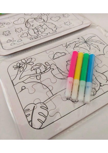 2 Adet Capybara Kuromi Stitch Temalı 20 Parça Boyama Puzzle Seti (2'li) + 4 Adet Keçeli Kalem Hediye ÜRÜNLER KARIŞIK GÖNDEİLECEKTİR