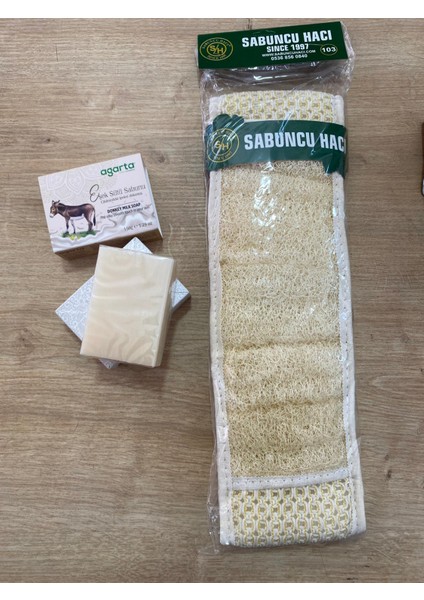 %100 Doğal Kabak Sırt Kesesi + Eşek Sütü Sabunu