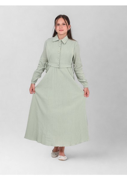 Aluna Ikili Bürümcük Pamuk Tam Boy Elbise Yeşil fiyatları