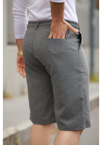 Erkek Beli Bağcıklı ve Düğmeli Bezayağı Kumaş Şort modelleri