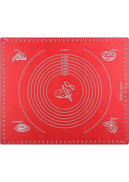 Store Hamur Açma Matı 50X40 cm ve 3'lü Plastik Kesme Kazıma Aparatı – Silikon Kaymaz Mat + Çok Amaçlı Mutfak Kazıyıcı Seti (Kırmızı) fırsatları