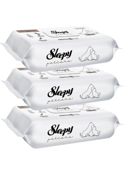 Sleepy Petcare Evcil Hayvan Islak Havlusu 60 Yaprak 3 Paket Kedi Köpek Pati Sevimli Dostlar fiyatları