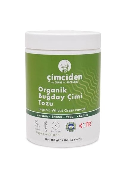 Çimciden Organik Buğday Çimi Tozu (180 gr - 45 Servis) modelleri