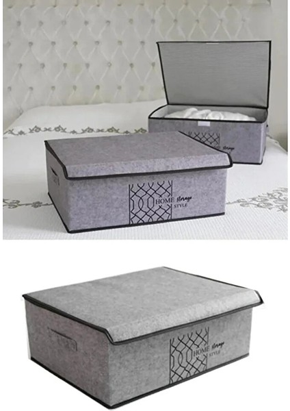 1 Adet Keçe Kapaklı Kutu -Baza Altı Düzenleyici- Organizer 50X40X19 cm modelleri