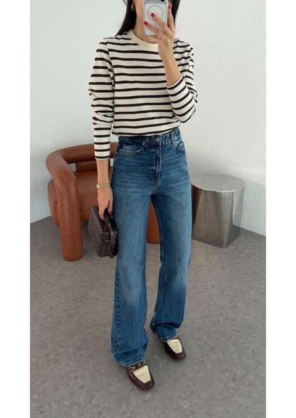 Yıkamalı Koyu Palazzo Jean modelleri