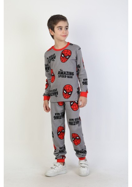 Erkek Çocuk Uzun Kollu %100 Pamuk Interlok Kumaş Manşetli Pijama Takımı