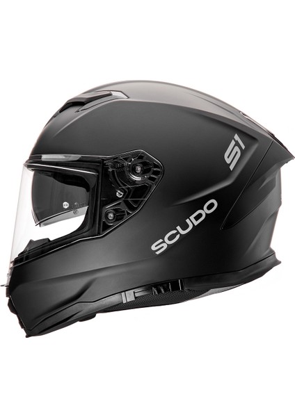 S1 Full Face Kapalı Güneş Vizörlü Motosiklet Kaskı Ece 22.06 Sertifikalı Mat Siyah