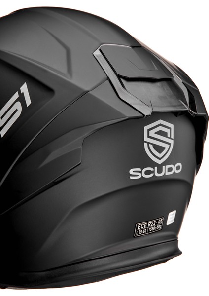 S1 Full Face Kapalı Güneş Vizörlü Motosiklet Kaskı Ece 22.06 Sertifikalı Mat Siyah
