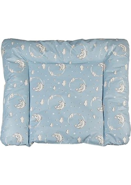 Baby&apos;ness Elyaf Dolgulu Pvc Alt Değiştirme Minderi, Sıvı Geçirmez, Leke Tutmaz, Aydede Desenli, Mavi, 75X85CM