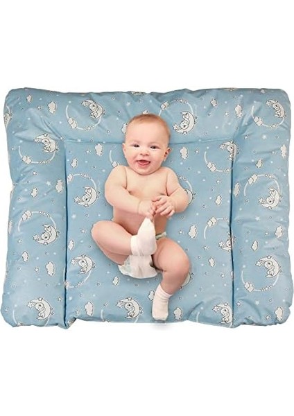 Baby&apos;ness Elyaf Dolgulu Pvc Alt Değiştirme Minderi, Sıvı Geçirmez, Leke Tutmaz, Aydede Desenli, Mavi, 75X85CM fiyatları