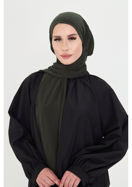 Haki Pratik Hazır Geçmeli Tesettür Bone Sandy Boyunluklu Çıtçıtlı 2505_09