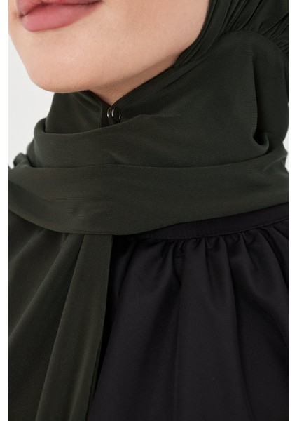 Haki Pratik Hazır Geçmeli Tesettür Bone Sandy Boyunluklu Çıtçıtlı 2505_09 modelleri