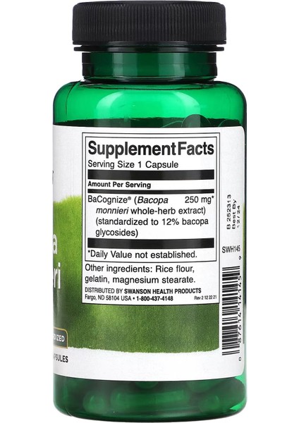 , Bacopa Monnieri, 250 Mg, 90 Caps fiyatları