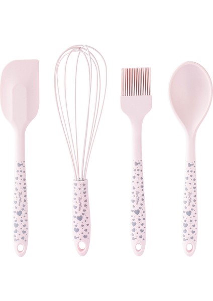 006-01-KALP Desenli Silikon Pembe 4lü Büyük Hazırlık Seti