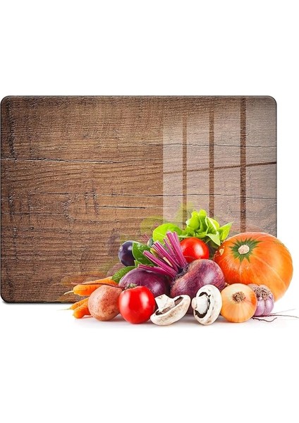 Eski Ahşap Desenli Cam Kesme Tahtası