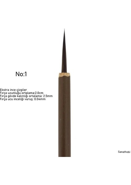 Tahrir Fırçası Kurt Kılı No:1-Çini, Seramik, Tezhip, Minyatür, Brush, Ekstra Ince-1 Adet