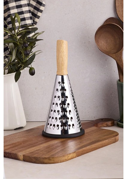 Bambu Saplı Paslanmaz Çelik Çok Yüzeyli Rende – Kaydırmaz Tabanlı, Çok Amaçlı Kullanım