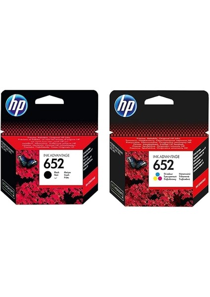 HP Yenibağ Store F6V25AE + F6V24AE 652 Siyah ve Renkli Kartuş Seti 360 Sayfa Kapasite