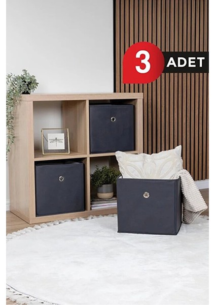 3'lü Dolap Içi Çamaşır Oyuncak Düzenleyici Kapaksız Saklama Kutusu Organizer 30X30X30