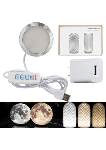 Lamba Seti 001, Üç Renk ve Ul 5V1A USB Şarj Cihazı Bambu Lab H2D/X1/P1P/A1 Mini Makerworld Için, Anycubic Makeronline 3D Yazıcı Işığı, Dıy Donanım Modeli, Yedek Parçalar, 3000 K Sıcak Işık