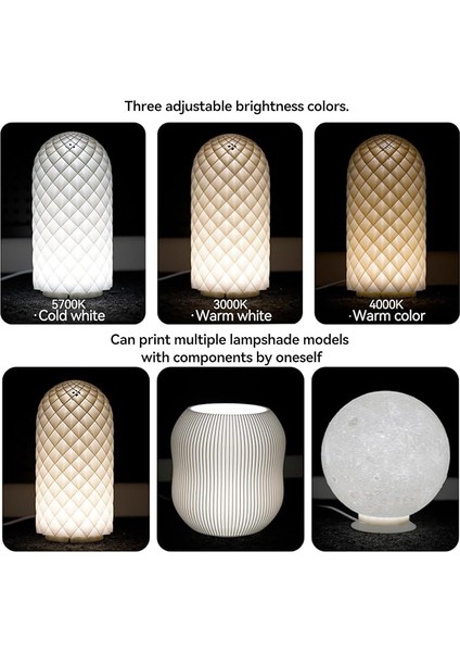 Lamba Seti 001, Üç Renk ve Ul 5V1A USB Şarj Cihazı Bambu Lab H2D/X1/P1P/A1 Mini Makerworld Için, Anycubic Makeronline 3D Yazıcı Işığı, Dıy Donanım Modeli, Yedek Parçalar, 3000 K Sıcak Işık indirimleri