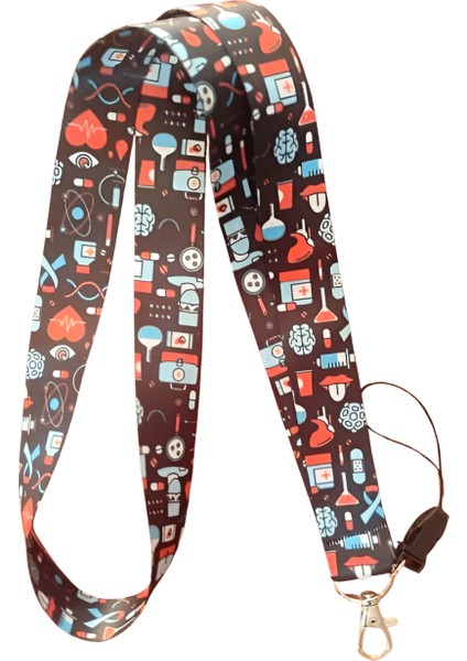 Hastane Doktor Hemşire 2 Boyun Askı Ipi ve Telefon Askısı + Kartlık