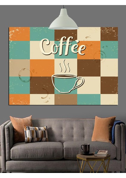Kahve Desenleri Kare Sanat Dekoratif Kanvas - Mdf Ahşap Tablo fırsatları