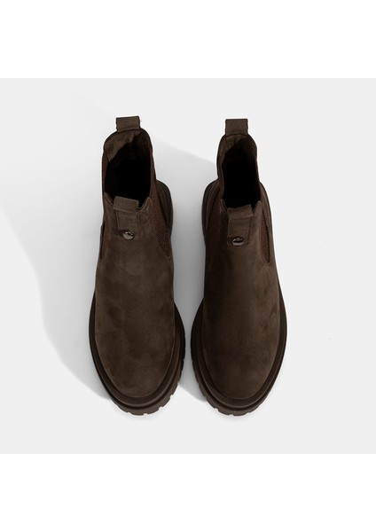 Kadın Kahve Nubuk Deri Chelsea Bot