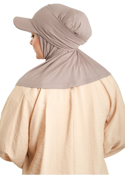 Vizon Pratik Hazır Geçmeli Şapkalı Tesettür Eşarp Viskon Düz 2513_10 fırsatları